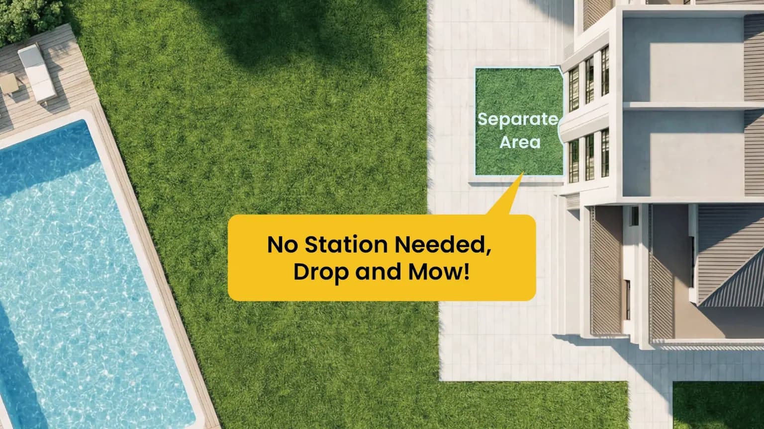 TERRAMOW needs no charging station — just drop and mow